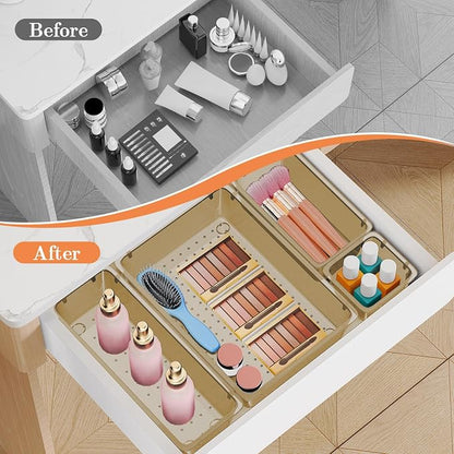 25 PCS Plastic Drawer Organizer Set, 4-Size Versatile Organizer Trays & storage - Image 4