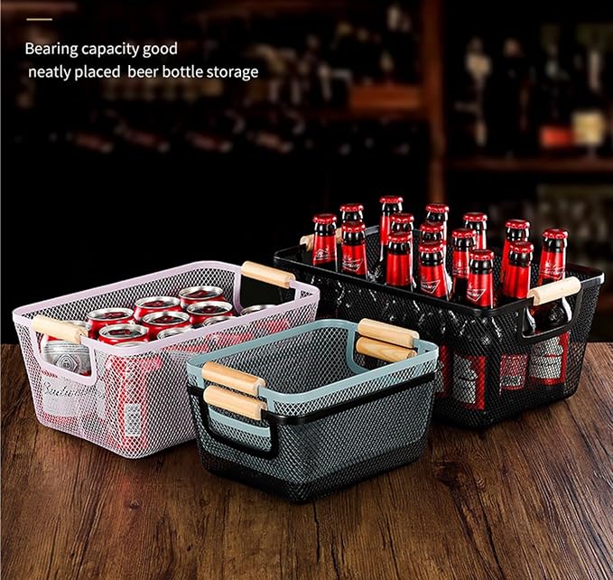 AJIODA Metal Mesh Steel Basket, Medium Wire Storage Organizer Basket - Image 8