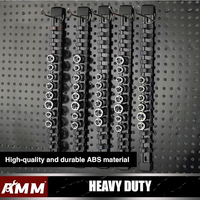 AMM 6-Piece Socket Organizer，3/8 inch Drive ABS Tools-Socket Holder，Heavy Duty - Image 8