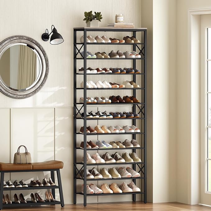 YATINEY 12 Tier Shoe Rack, Large Capacity Shoe Storage Organizer Holds 48 Pairs - Image 2