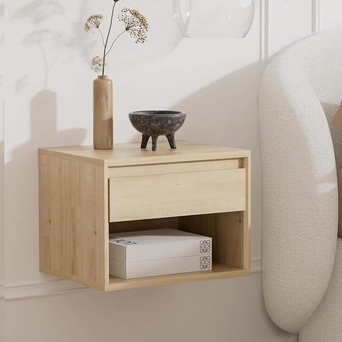 Floating Nightstand, Wall Mounted Bedside Table by EYYTHUNG