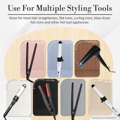 Vanity Accessories Heat Resistant Mat – Silicone Flat Iron & Curling Iron Holder - Image 9