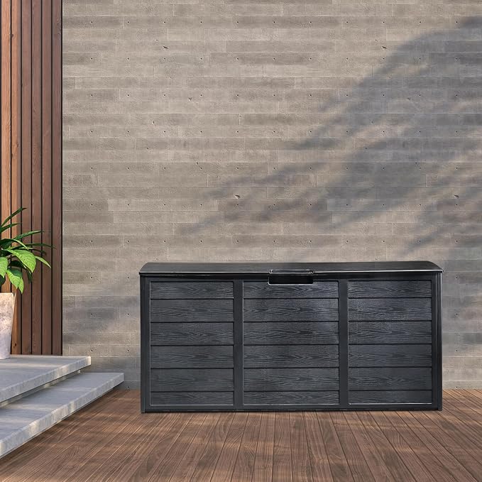 Deck Box, 75 Gallon Waterproof Resin Outdoor Storage Box - Image 3