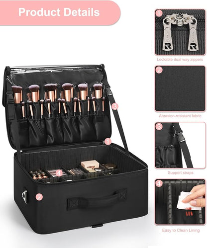 Relavel Extra Large Makeup Case Professional Cosmetic Storage Organizer Box - Image 7