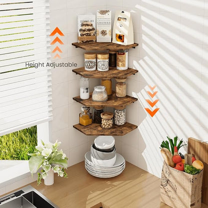 Corner Shelf Wall Mount, Wood Corner Hanging Shelves - Image 5