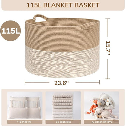INDRESSME 115L Extra Large Woven Baskets - Image 2