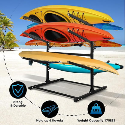 Adjustable Kayak Storage Rack, Freestanding Sup Storage Stand, Weatherproof - Image 3