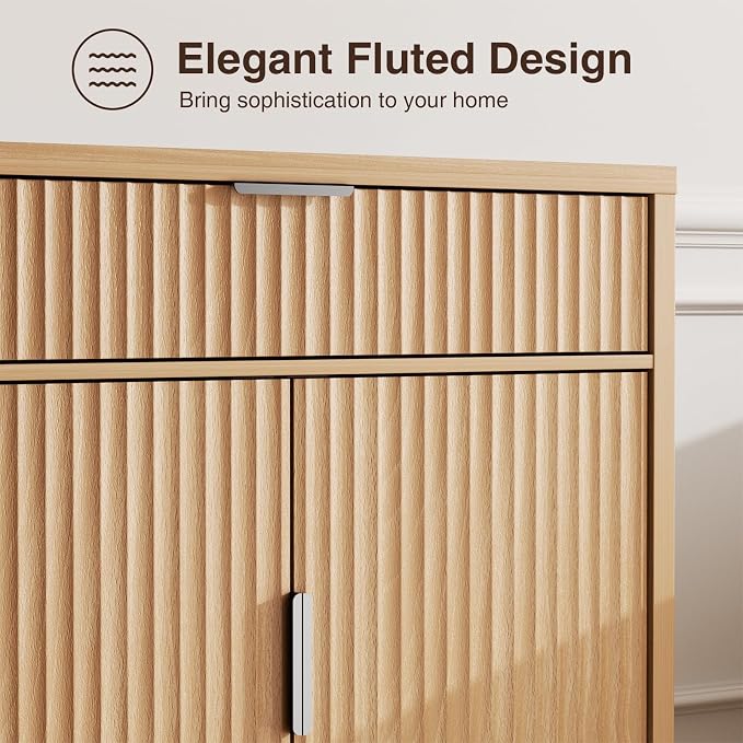 Vabches Fluted Sideboard Buffet Cabinet - Image 5