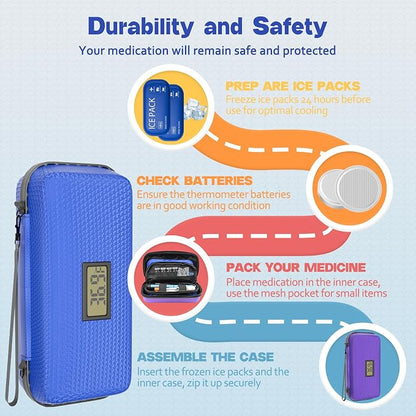 Insulin Cooler Travel Case TSA Approved Diabetic Medicine Cooling Bag - Image 6