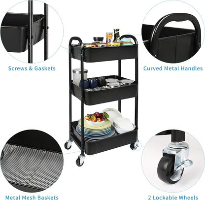 3-Tier Rolling Utility Cart - Image 5