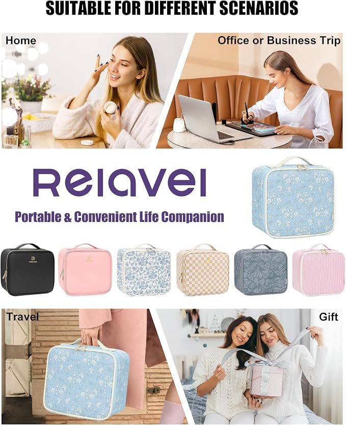 Relavel Travel Makeup Bag with LED Mirror - Image 8