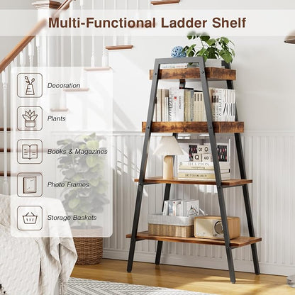 VECELO Ladder Shelf, 4-Tier Bookshelf - Image 6