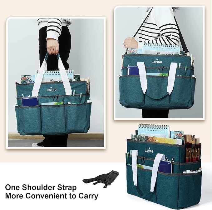 JJRING Craft Organizer Tote Bag, Large Art Storage Caddy - Image 6