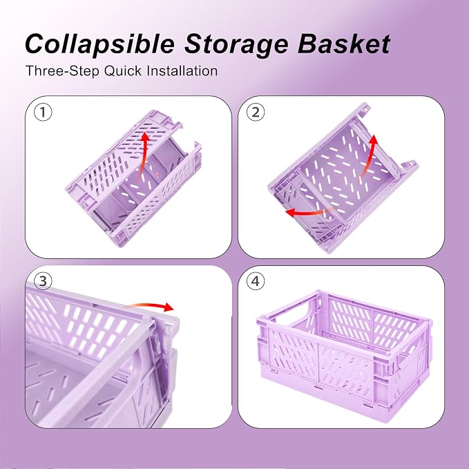 2 Pack Mini Foldable Small Plastic Baskets - Image 4