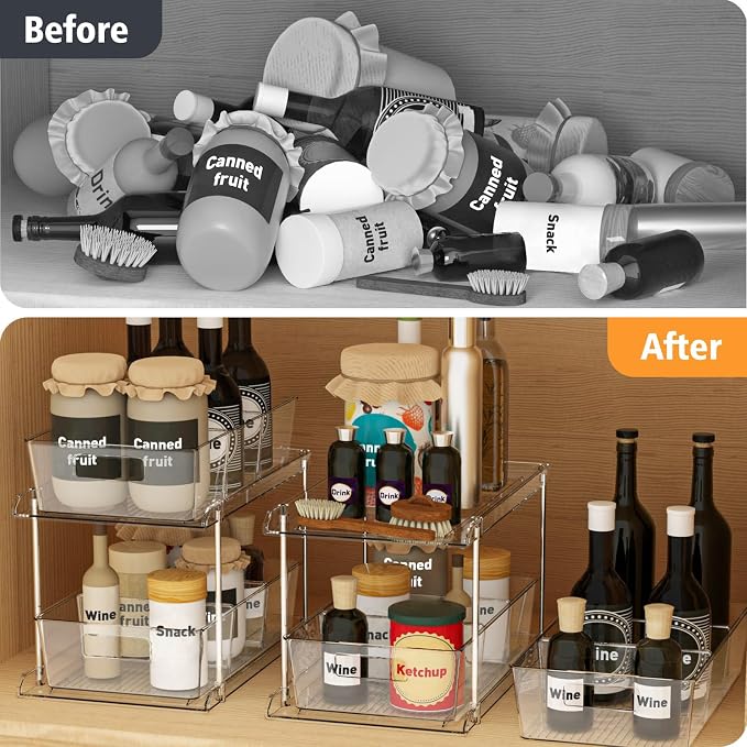 Fabspace Bathroom Under Sink Organizers and Storage, 2 Tier Vanity Countertop - Image 6