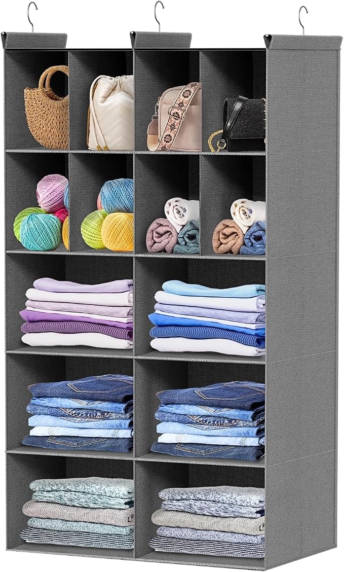 Ofiray-home 5 Tier Hanging Closet Organizer, 14 Compartments Sweater Organizer by Ofiray-home
