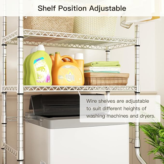 Ulif U11 Over Washer and Dryer Shelves, 3 Tiers Laundry Room Storage and - Image 4