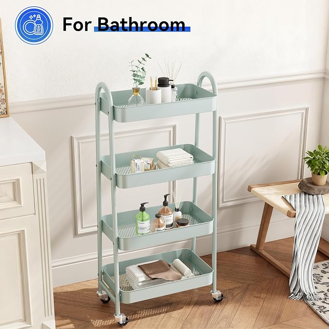 NEWBULIG 4-Tier Metal Rolling Cart - Image 5