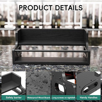 KLM Liquor Bottle Display Shelf, Coffee Syrup Rack Organizer, 2 Step Countertop - Image 5