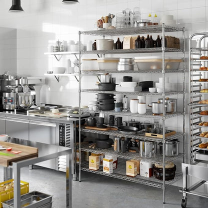 24" Deep x 54" Wide x 86" Height Wire Shelving Kit | 8-Tier | NSF Commercial - Image 4