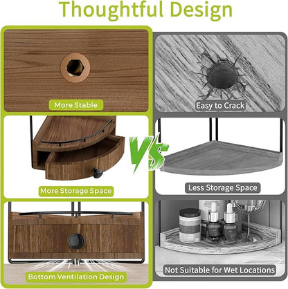 2-Tier Corner Bathroom Counter Organizer - Image 7