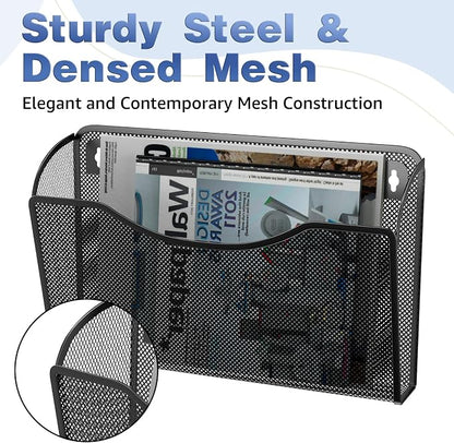 MINDEPOT Wall File Organizer, Hanging Wall File Holder, 1 Pack, Metal Mesh Wall - Image 3