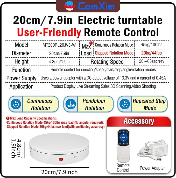 Remote Motorized Electric Turntable Rotating Display Stand Spinning Rotating - Image 2