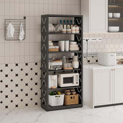 Industrial Bookshelf, 5 Tier Bookcase, Home Office Bookcase Shelf Storage - Image 7