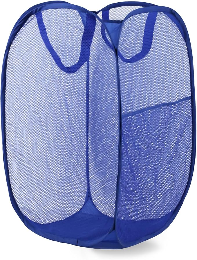 Pop Up Laundry Hamper, Mesh Laundry Basket Collapsible, Foldable Hamper by LXLOVESMEggRings