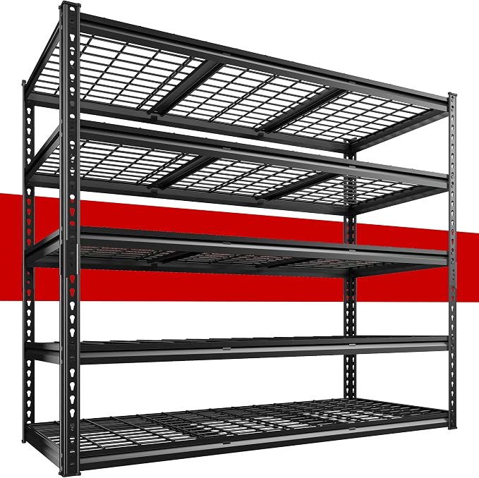 REIBII 55" W Garage Shelving, Storage Shelves Load 3000LBS, 5 Tier Adjustable by REIBII