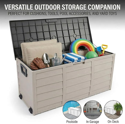 75 Gallon Outdoor Storage Box, 260L Waterproof Resin Deck Box - Image 5