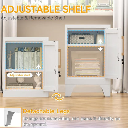 23.6" H White Metal Locker Nightstand - Image 5