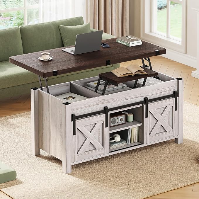 SEDETA Lift Top Coffee Table, 4 in 1 Multi-Function Convertible Coffee Tables - Image 6