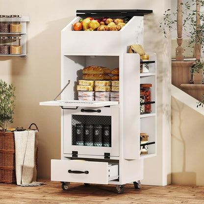 Verano Garden 16.0" Potato and Onion Storage Bin on Wheels, Bread Box | Fruit - Image 8