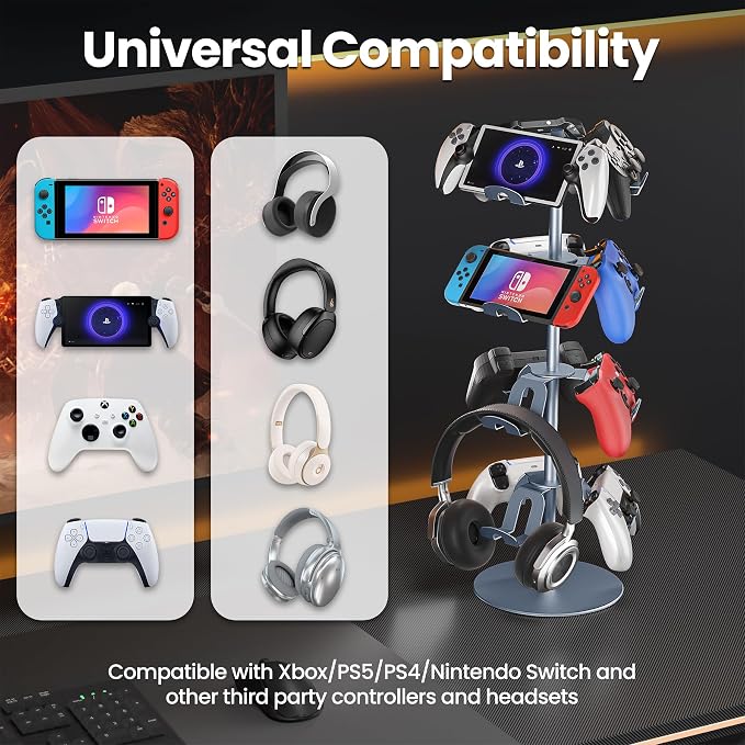4 Tier Aluminum Alloy Game Controller Stand, Rotatable Gaming Controller - Image 2