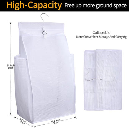 Hanging Collapsible Breathable Mesh Laundry Hamper, Fast Drying Portable Space - Image 2
