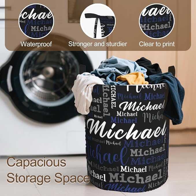 Custom Name Laundry Hamper, Personalized Laundry Baskets - Image 5
