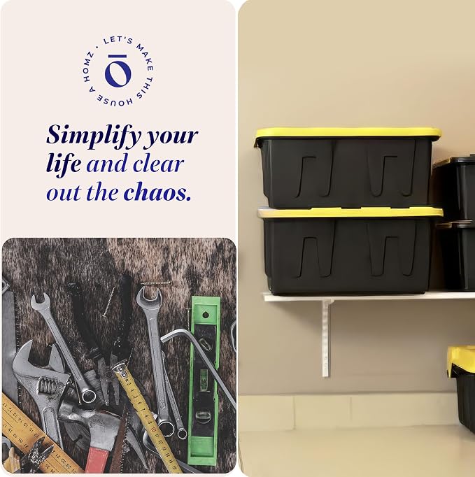 HOMZ 2-Pack Durabilt Tote, Heavy Duty Plastic Storage Bins - Image 6