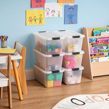 IRIS USA 6-Pack Clip Box with Latching Lids, 13 Quart Craft Storage Bins - Image 4