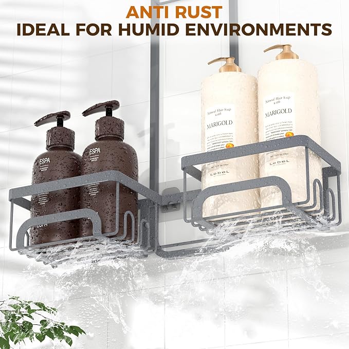 REINHARDT Adjustable Shower Caddy Hanging Split Shower Caddy - Image 5