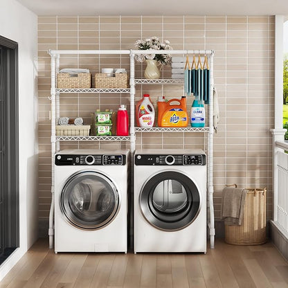 U14 Medium Over the Washer and Dryer Shelves, 4 Tiers Laundry Room Storage and - Image 5