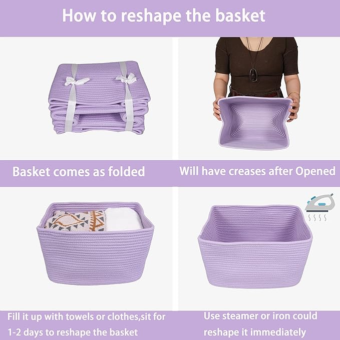 Cotton Rope storage Basket Bins Woven Basket - Image 7