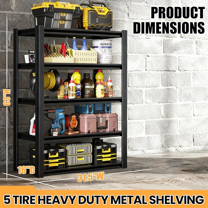 63" H Garage Shelving, Heavy Duty Storage Shelves, Garage Storage Shelves - Image 2