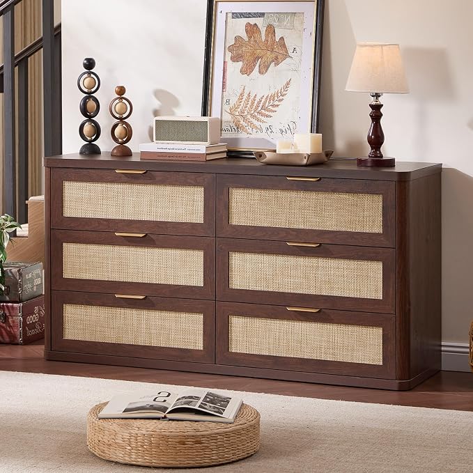 LEYAOYAO Rattan 6 Drawer Dresser - Image 3