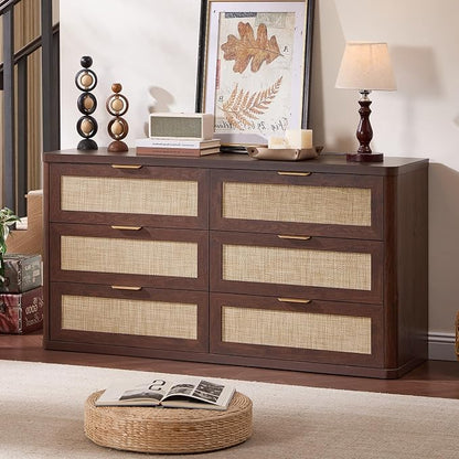 LEYAOYAO Rattan 6 Drawer Dresser - Image 3