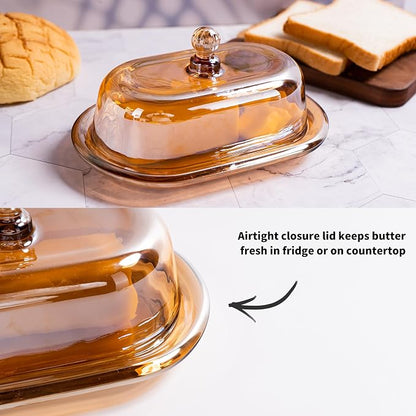 7.5" Glass Butter Dish with Lid - Image 5
