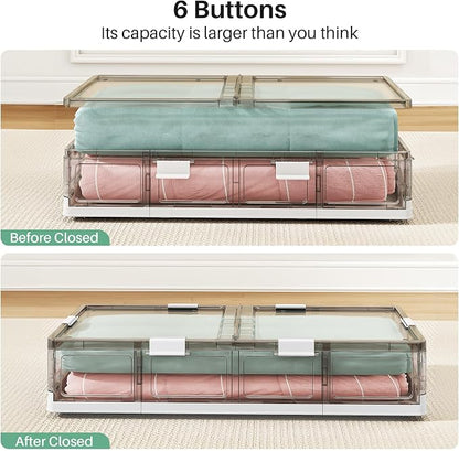 Kitstorack Plastic Under Bed Storage Containers, 2 Pack Underbed Storage - Image 6