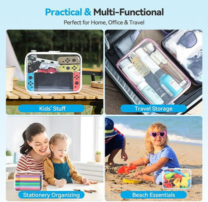 3Pcs Clear Hard Shell Zipper Case, BIiss Plastic Bins - Image 6