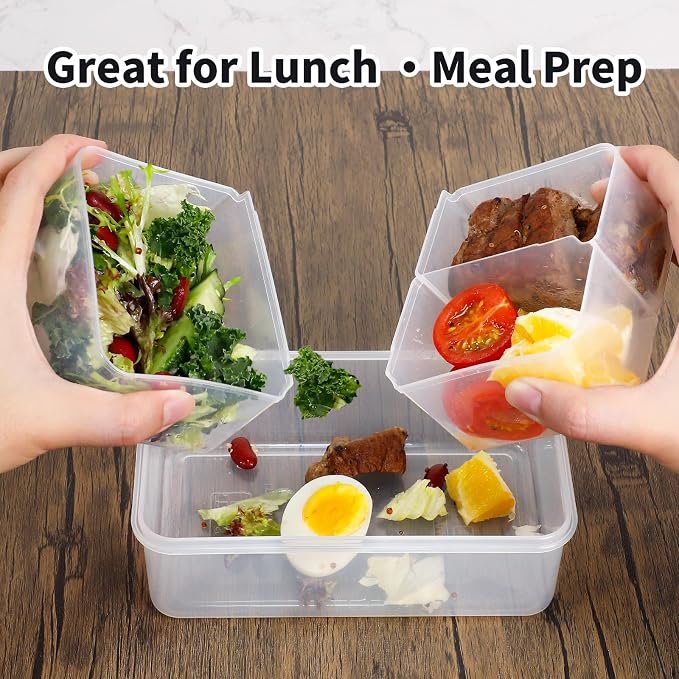 KIGI Meal Prep Containers for Lunch, Leak-Proof, Airtight lid, Microwave Safe - Image 3