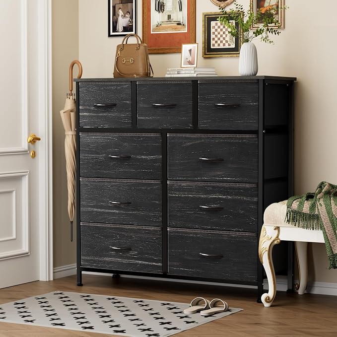 Sweetcrispy 9 Drawer Fabric Dresser Storage Tower - Image 2